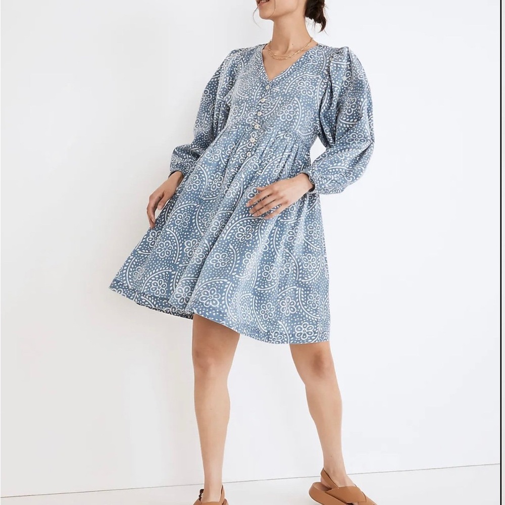 Madewell Blue Patterned Dress